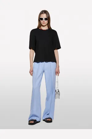 Sisley T-shirt Cropped Nera, Donna