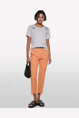 Sisley T-shirt Grigia Con Stampa Stelle, Donna