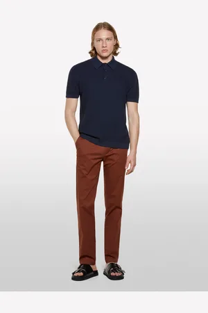 Sisley Pantaloni Chino Marroni Slim Fit, Uomo