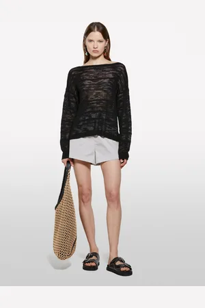 Sisley Maglia Nera A Righe Con Lurex, Donna