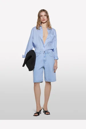 Sisley Bermuda Di Jeans Chiaro Relaxed Fit, Donna