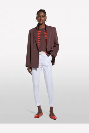 Sisley Pantaloni Bianchi A Sigaretta, Donna