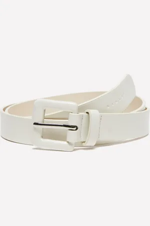Sisley Cintura Bianca Con Fibbia Lucida, Donna