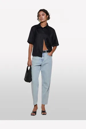 Sisley Jeans Color Style 68 Mom Fit Chiaro, Donna