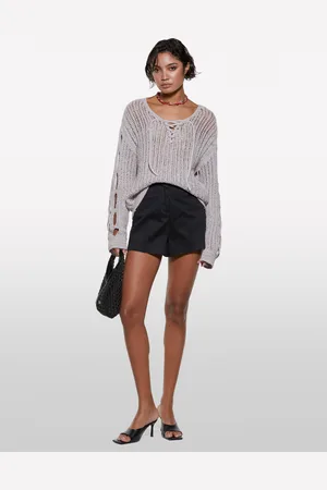 Sisley Maglia Traforata Con Laccetti, Donna