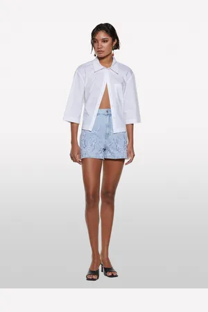 Sisley Shorts Di Jeans Con Ricami, Donna