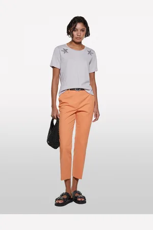 Sisley T-shirt Grigia Con Stampa Stelle, Donna