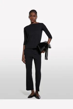 Sisley T-shirt Nera Con Scollo A Barca, Donna