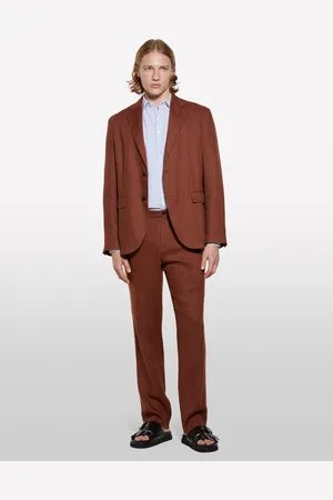 Sisley Blazer Scuro 100% Lino, Uomo