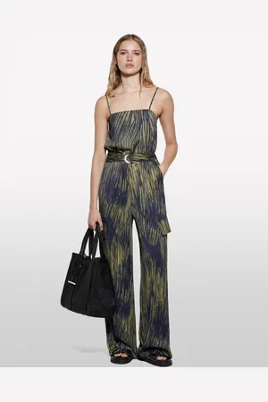 Sisley Tuta Animalier In Satin, Donna