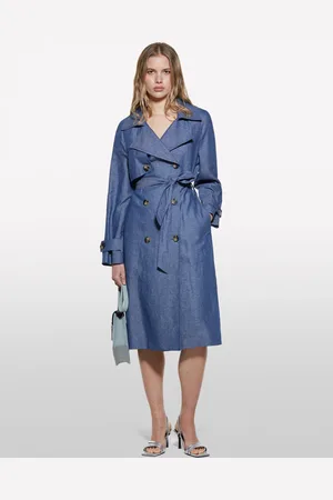 Sisley Trench Doppiopetto Effetto Denim, Donna