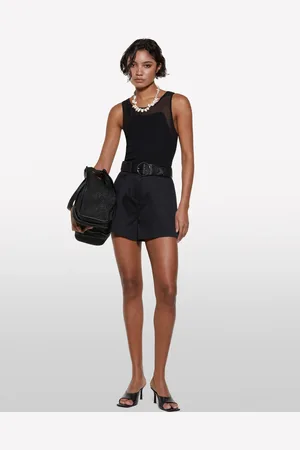 Sisley Shorts Neri A Vita Alta, Donna