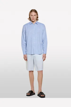 Sisley Bermuda Azzurro Chiaro 100% Lino, Uomo