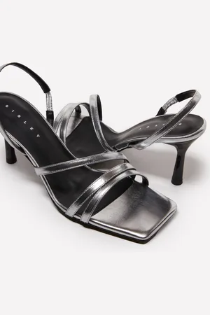 Sisley Sandali Argentati In 100% Pelle, Donna