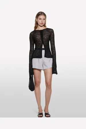 Sisley Shorts Grigio A Vita Alta, Donna