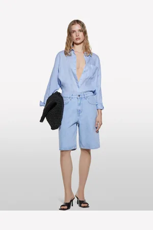 Sisley Bermuda Di Jeans Chiaro Relaxed Fit, Donna
