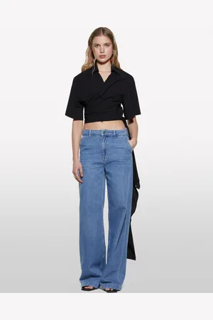 Sisley Jeans Wide Fit Chiaro, Donna