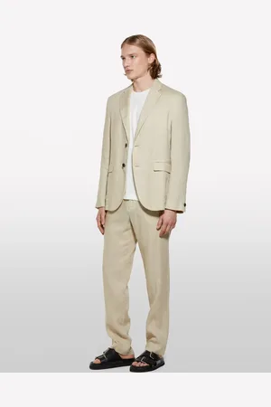 Sisley Blazer Sabbia 100% Lino, Uomo