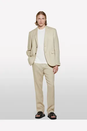 Sisley Pantaloni Sabbia 100% Lino, Uomo