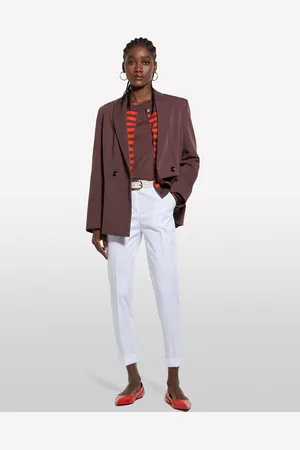 Sisley Pantaloni Bianchi A Sigaretta, Donna