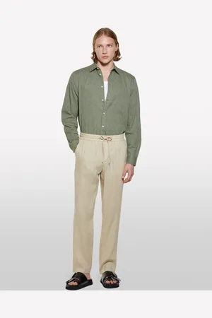 Sisley Joggers Sabbia 100% Lino, Uomo
