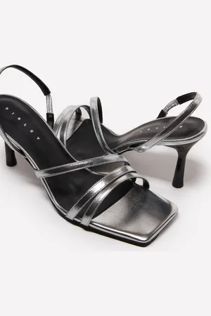 Sisley Sandali Argentati In 100% Pelle, Donna
