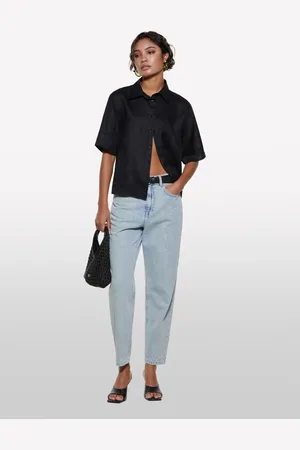 Sisley Jeans Color Style 68 Mom Fit Chiaro, Donna