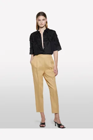Sisley Joggers In 100% Lino, Donna