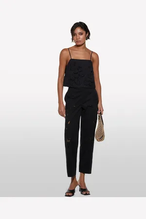 Sisley Top Cropped Con Fiori, Donna