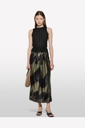 Sisley Canotta Nera Slim Fit A Costine, Donna