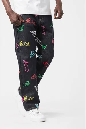 ICECREAM All Over Print Running Dog Jeans