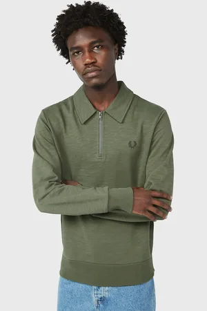 Fred Perry Zip Neck Collared Sweatshirt
