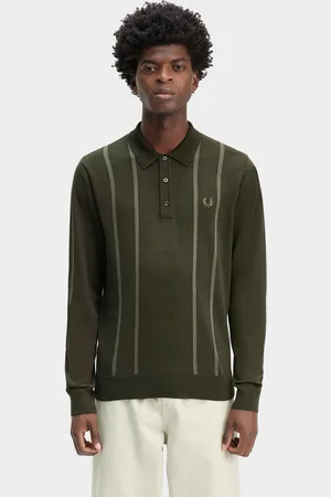 Fred Perry Vertical Stripe 1/2 Zip Knit