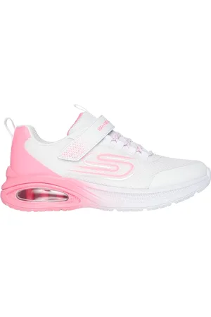Skechers Bambina Microspec Max Advance - Fly 3.0 Sneaker in Bianco/Rosa Fluo