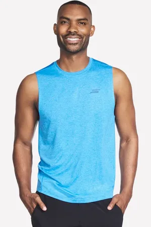 Skechers Uomo GO DRI Charge Muscle Tank in Turchese/Porpora