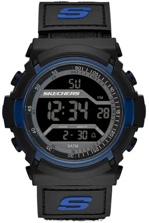 Skechers Uomo Flournoy orologi in Nero/Blu
