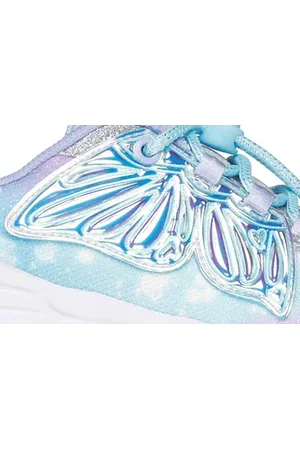 Skechers Bambina Dream Racer - Wing Brites Sneaker in Argento/Lavanda