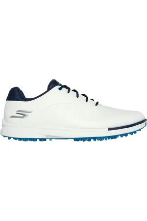 Skechers Uomo GO GOLF Tempo GF Shoes in Bianco/Blu Navy Blue