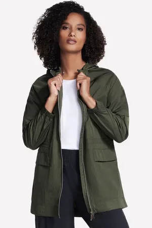 Skechers Donna GO WALK Anorak Giacca in Oliva/Nero