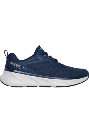 Skechers Uomo Relaxed Fit: Edgeride - Exxo Sneaker in Blu Navy Blue/Arancione