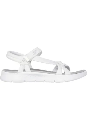 Skechers Donna GO WALK Flex Sandali - Sublime in Bianco/Grigio