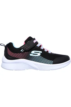 Skechers Bambina Microspec Sneaker in Nero/Verde Acqua