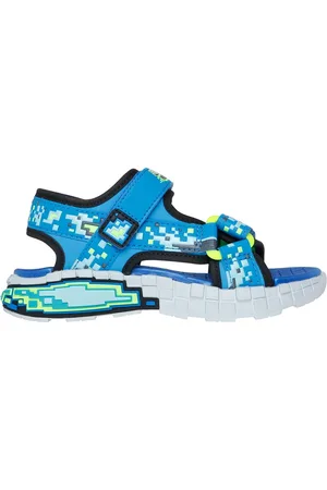 Skechers Bambino Mega-Splash 4K Sandali in Nero/Blu/Lime