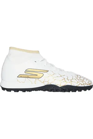 Skechers Bambino SKX_1.5 High Jr Youth TF Shoes in Bianco/Nero/Oro
