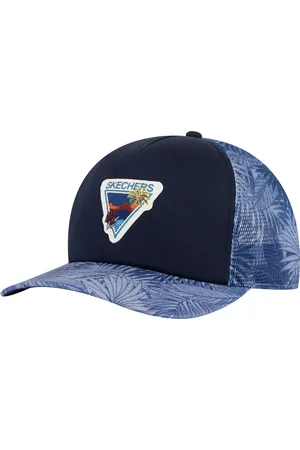 Skechers Uomo Palm Patch Trucker Hat in Blu/Grigio
