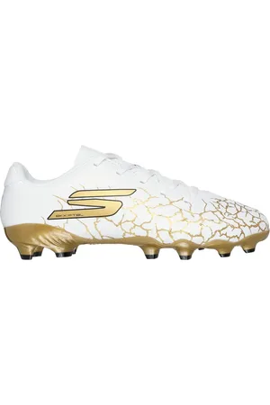 Skechers Bambino SKX_ 1.5 Jr Youth FG Shoes in Bianco/Nero/Oro