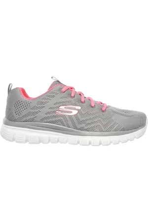 Skechers Donna Graceful - Get Connected Sneaker in Grigio/Corallo