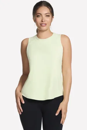 Skechers Donna Stride Performance Tank in Grigio Chiaro/Lime