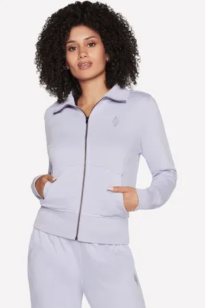 Skechers Donna The Hoodless felpa con cappuccio Diamond Giacca in Lavanda/Rosa Chiaro