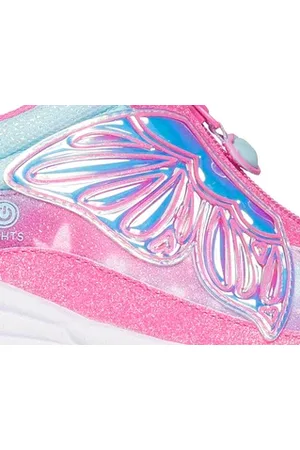 Skechers Bambina Dream Racer - Butterfly Express Shoes in Rosa/Turchese